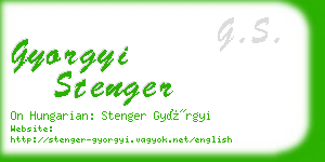 gyorgyi stenger business card